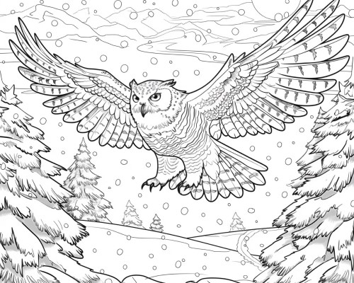 snowy owl coloring page