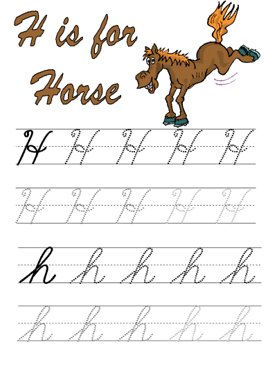Hh is for horse tracer page