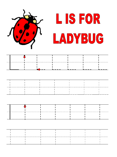 Letter l tracer page