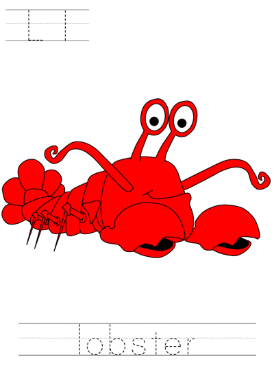 lobster print practice worksheets