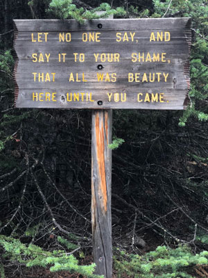 Lake O'Hara Welcome Sign