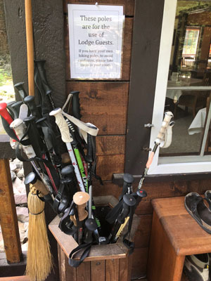 These poles are for the use of lodge guests.