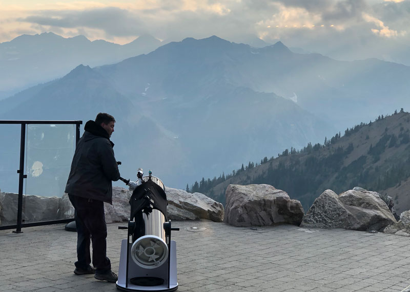 Preparing the telescope.