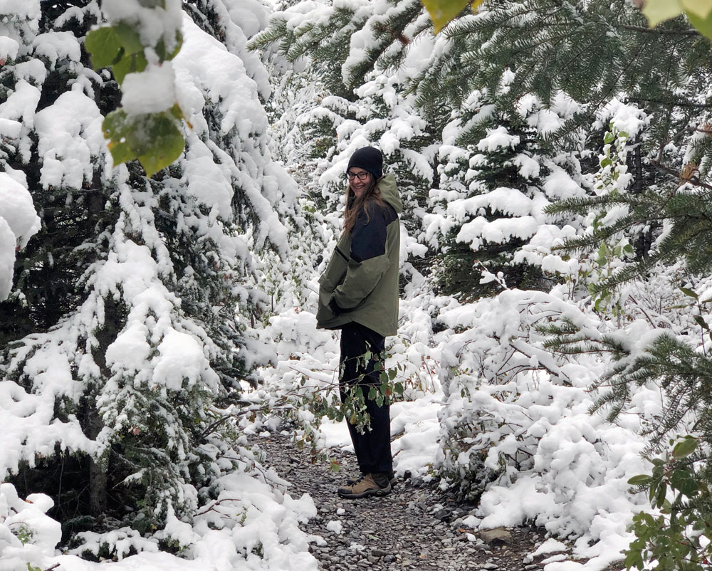Leanne heading down the path