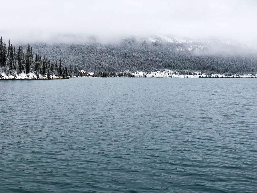 Bow Lake and Crowfoot Mountain.