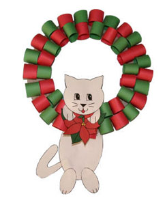 Holiday Cut and Paste: Christmas Cat Wreath