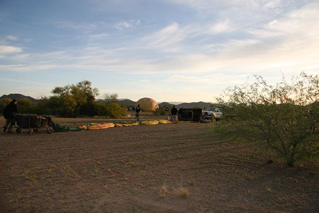 Hot Air Ballooning in Arizona: landing spot