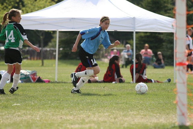 Extroverts and Introverts: Tasha playing soccer