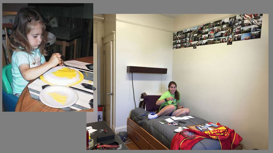 Kaitlyn painting plates and making a collage. Kaitlyn painting plates and making a collage.