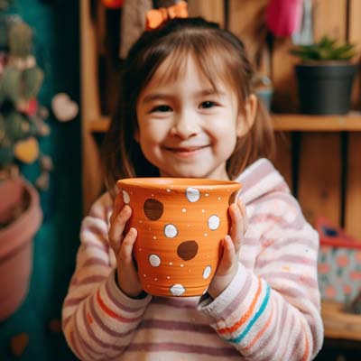 decorated terra cotta pots - spots