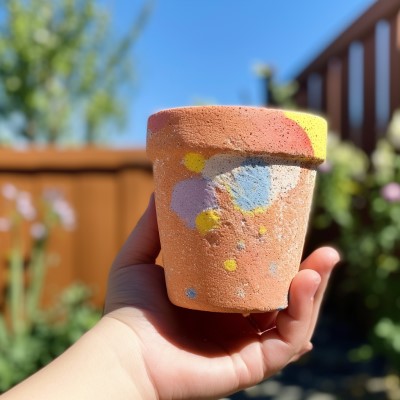 sponge painted pots