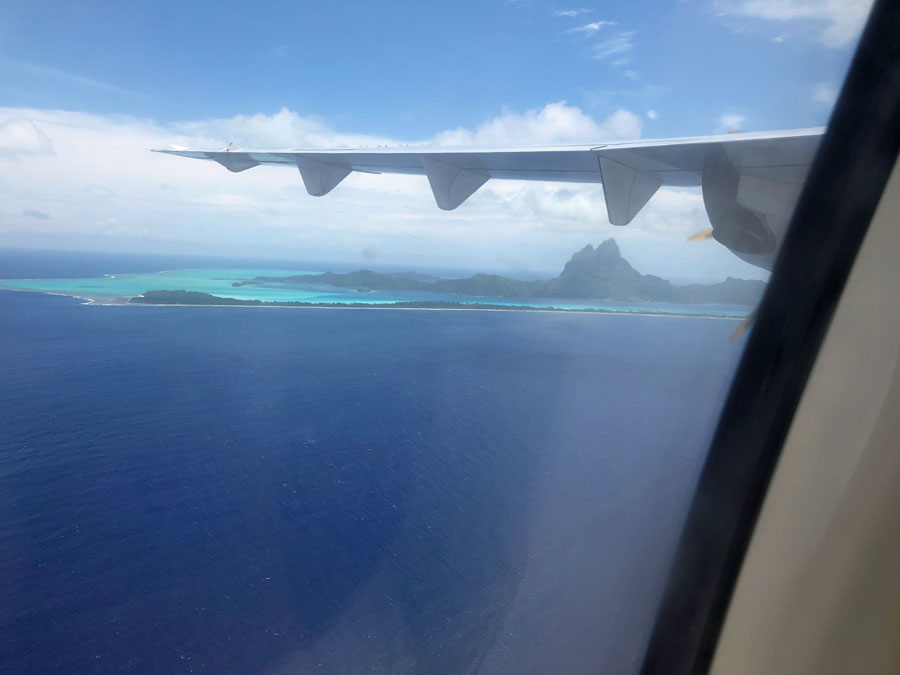 The island of Bora Bora from our Air Tahiti plane.