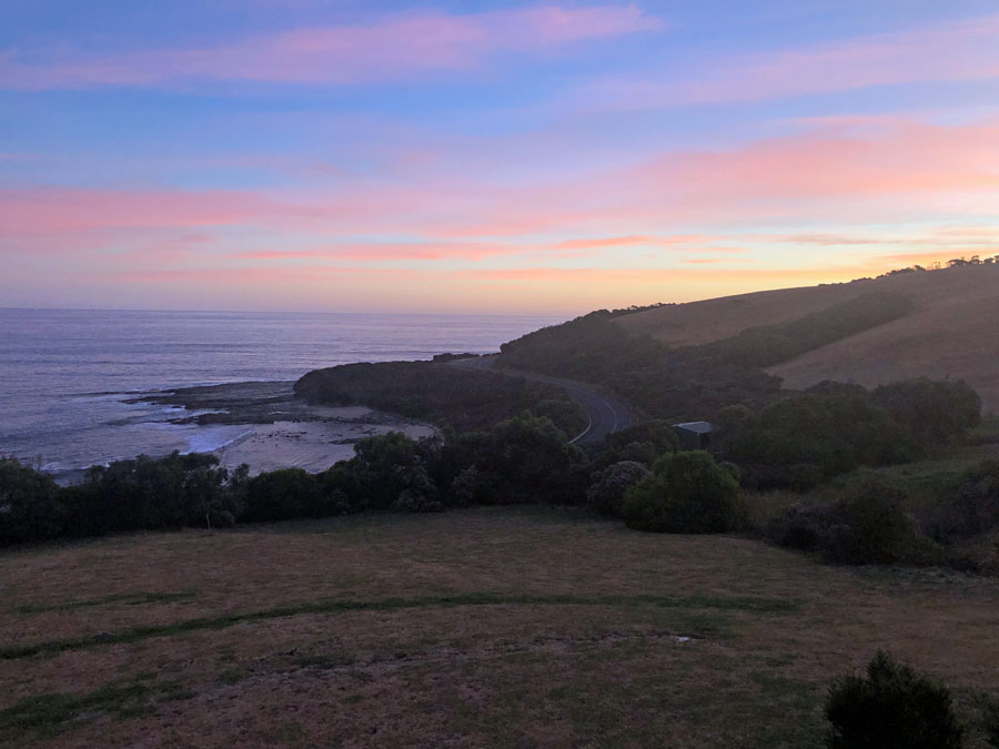 The Great Ocen Road at dusk. The Great Ocen Road at dusk.