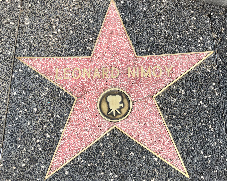 Leonard Nimoy's star on Hollywood Boulevard.