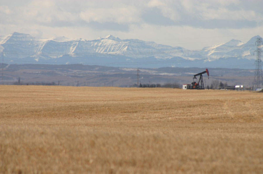 Alberta prairie and the Rocky Mountains