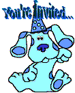 blue birthday invitation