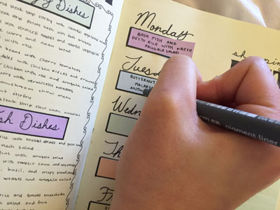 Bullet Journal Ideas: Weekly Meal Planning
