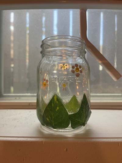 decoupage tealight candle jar with SHINE