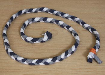 DIY braided t-shirt yarn coasters