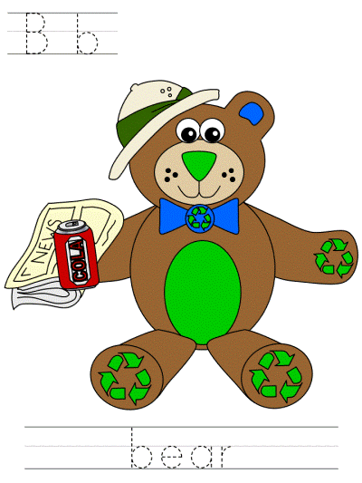 earth day Bb bear tracer page