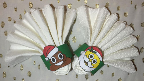 christmas emoji napkin rings
