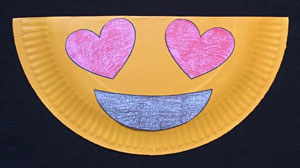 Valentine's Day card holder emoji craft