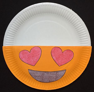 Valentine's Day card holder emoji craft