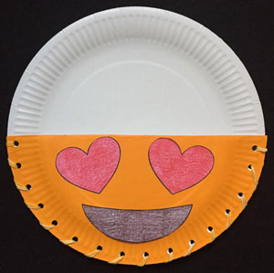 Valentine's Day card holder emoji craft