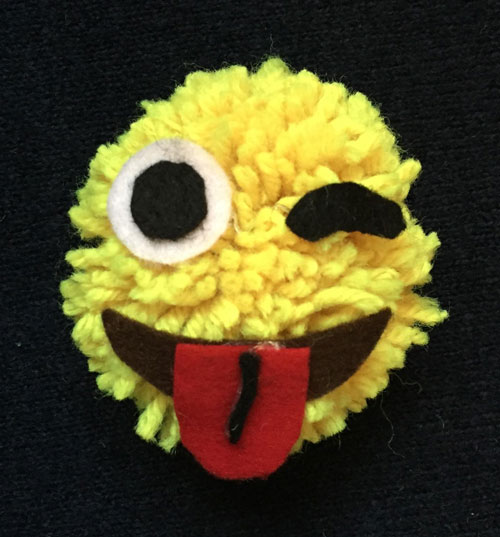 wool pompom emoji: goofy