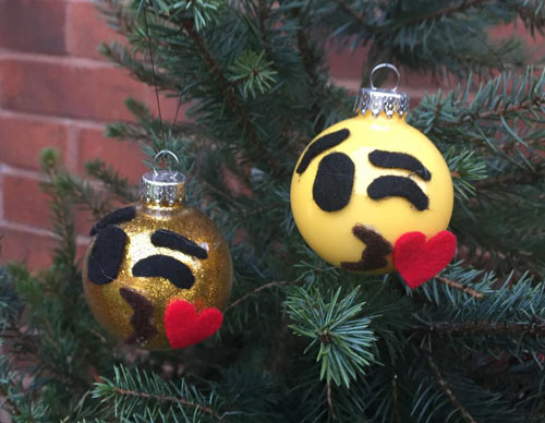 Kissy Emoij Christmas Ornament Emoji Christmas Ornament: Blowing a Kiss - Kissy Emoij Christmas Ornament