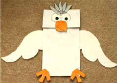 dove paper bag puppet