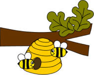 Beehive paper craft - a tree branch in summer