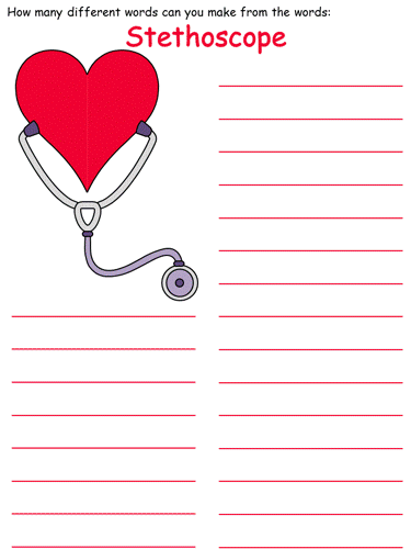 Stethoscope Word Mine Puzzle