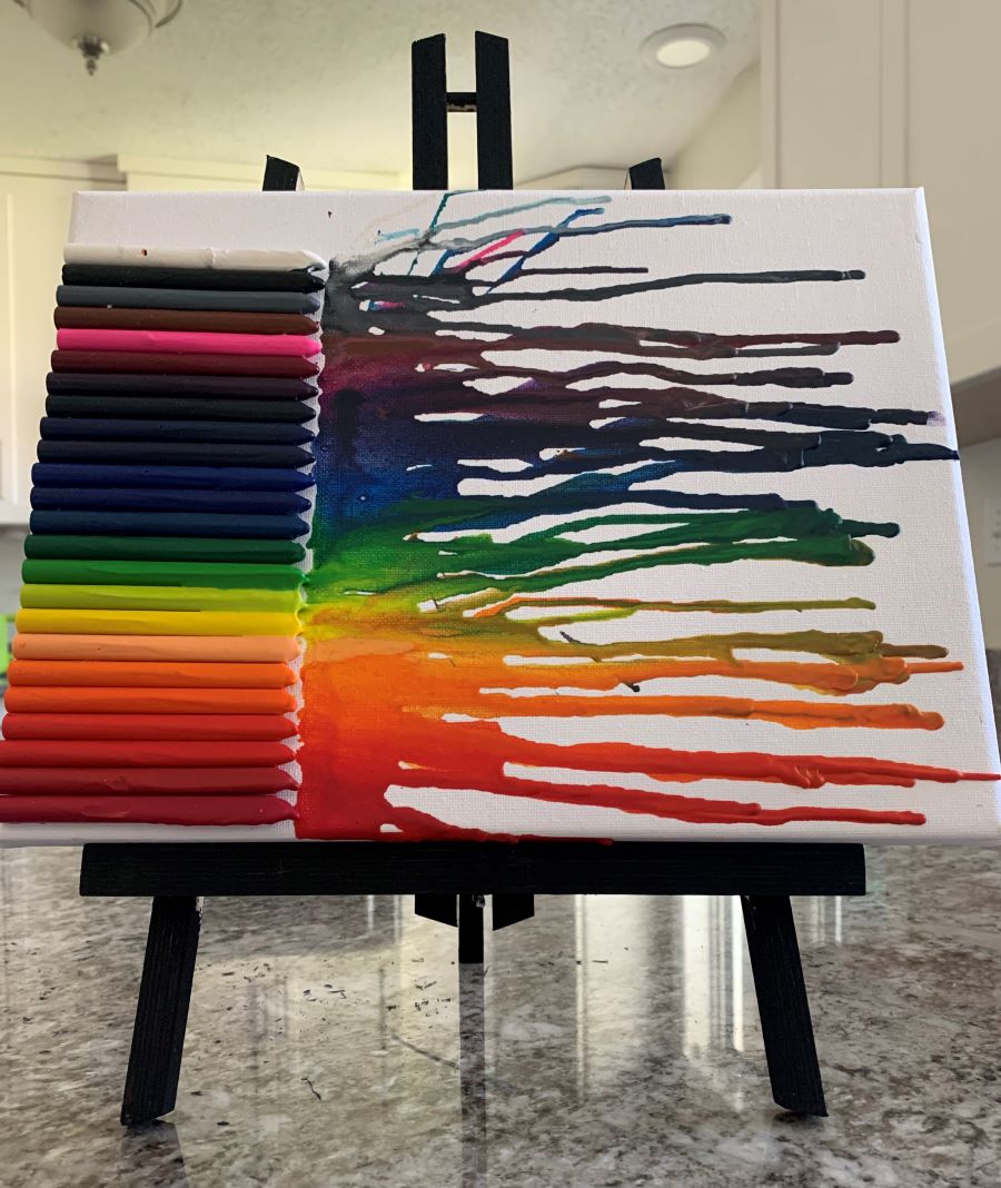 diy melted crayon canvas