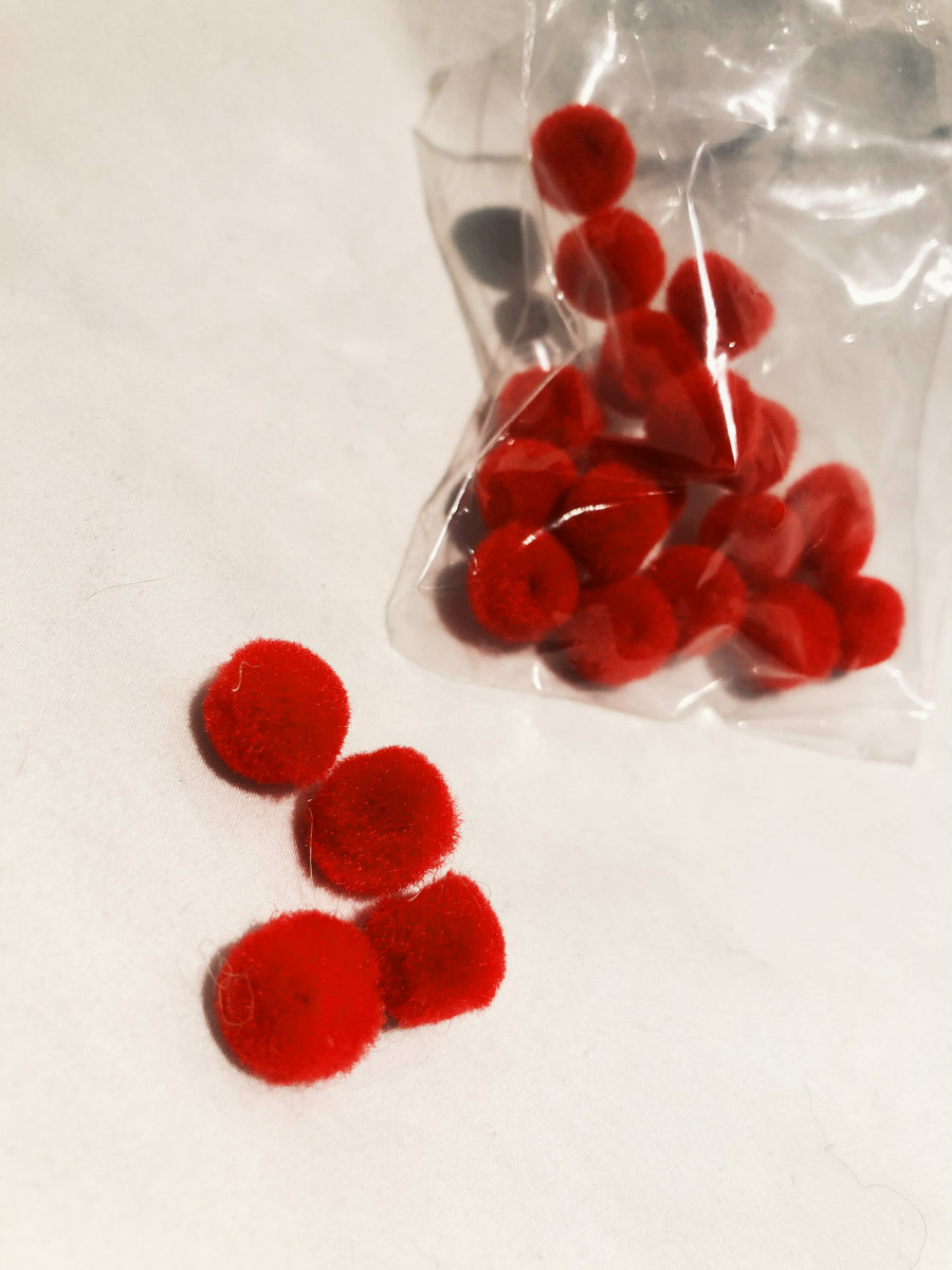 red pom-poms
