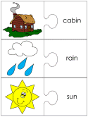Johnny Appleseed jigsaw word match