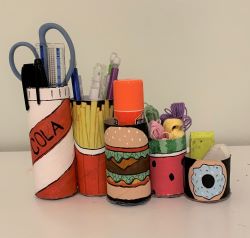 Food-themed Pencil Holder TP Roll Craft