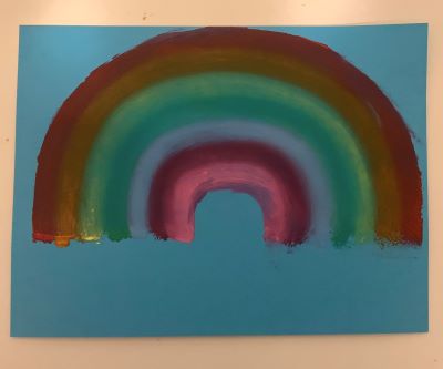 DIY Sponge Rainbow Painting