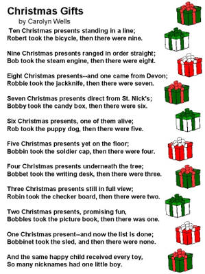 poem Christmas Gifts by Carolyn Wells