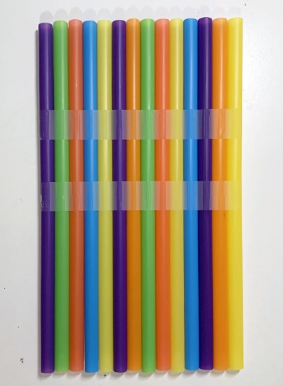 tape straws together