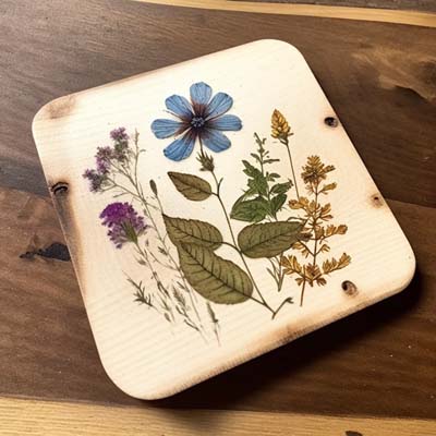 pressed flower coasters