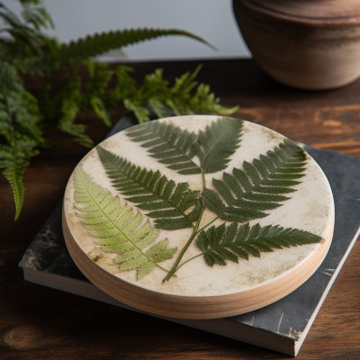pressed fern coaster