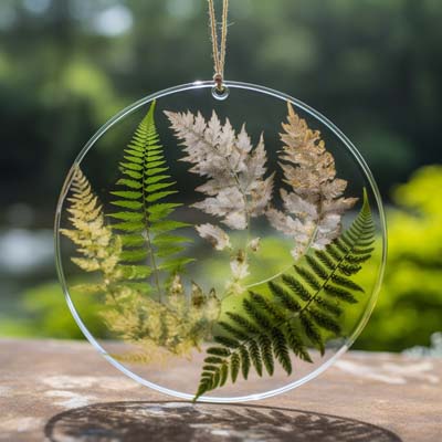 suncatchers from pressed ferns