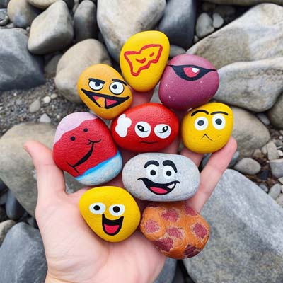 Rock Painting Tutorial, Printable Tutorial, Hand Painted Rocks