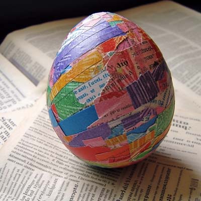 Paper Mache Egg that is painted