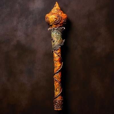completed paper mache wand