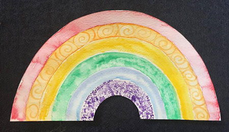 rainbow watercolor craft