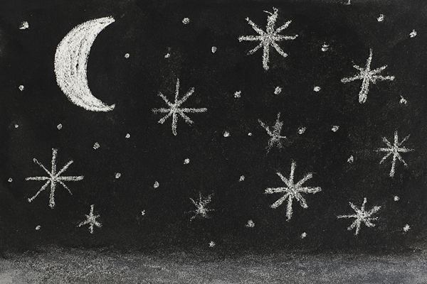 star themed wax crayon resist craft