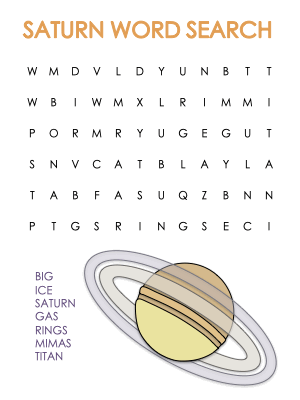 outer space themed word searches - Saturn