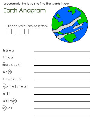 outer space themed anagrams - Earth